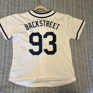 White and Navy Blue Backstreet Boys Jersey